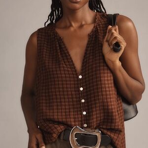 Cloth & Stone sleeveless shirted tank, S, NWT